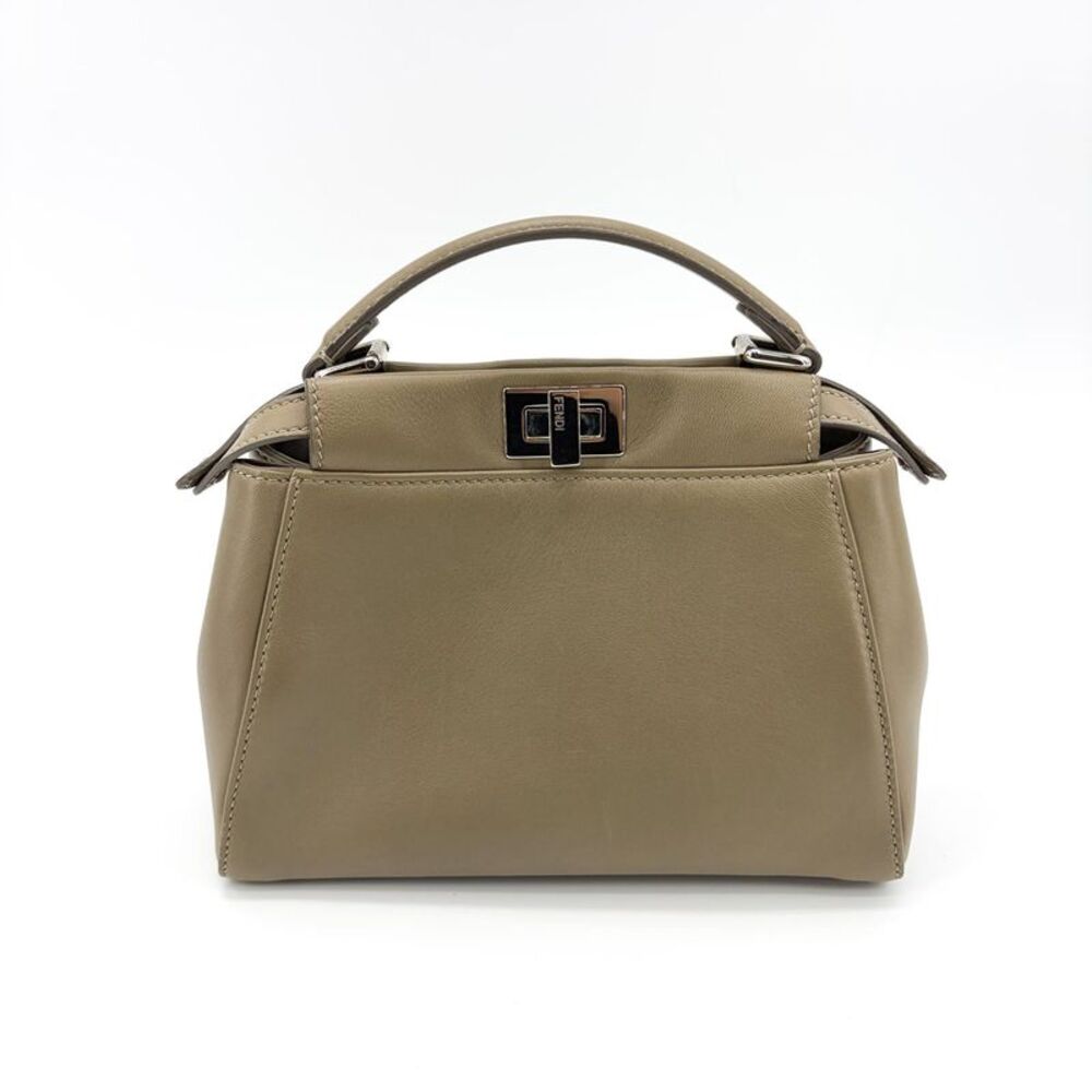 Fendi Peekaboo Soft Leather Beige Leather Handbag